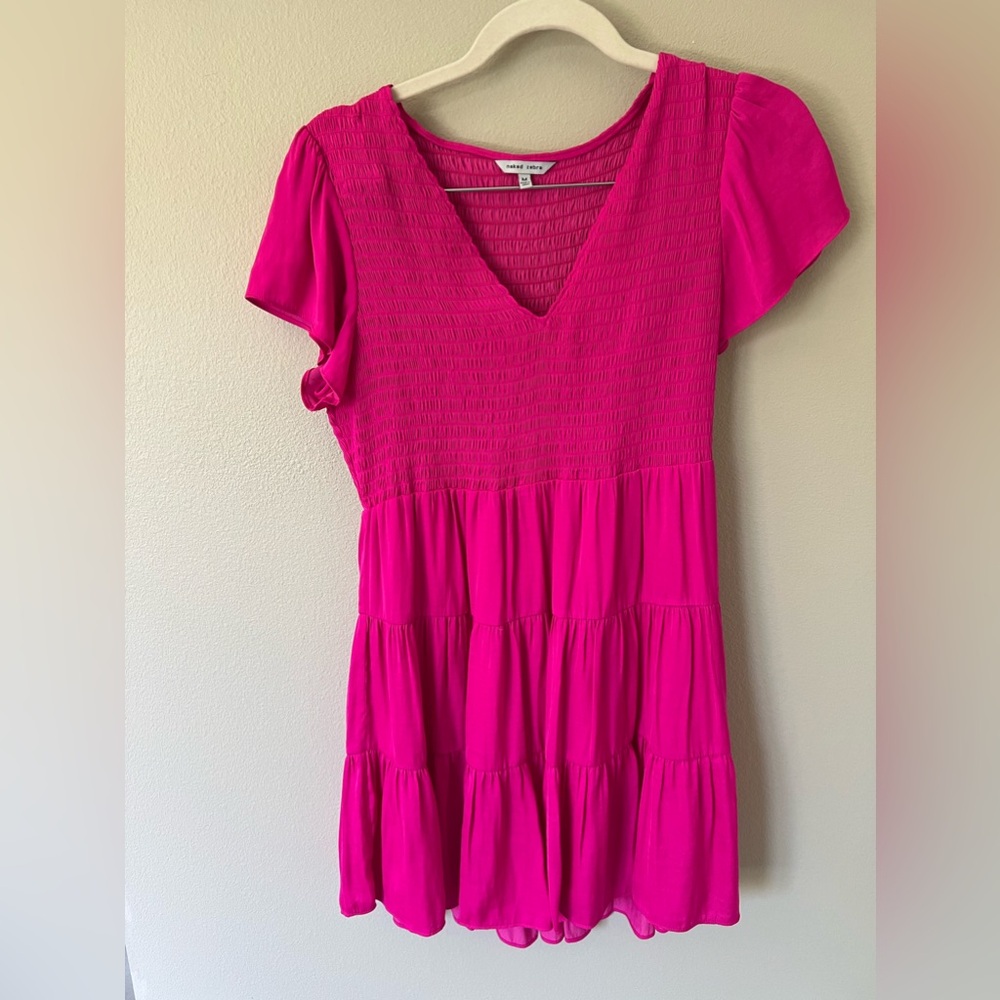 Bright pink dress. Wore once. Purchases from Vici boutique.